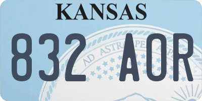 KS license plate 832AOR