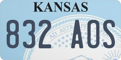KS license plate 832AOS