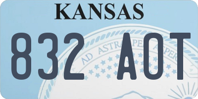 KS license plate 832AOT