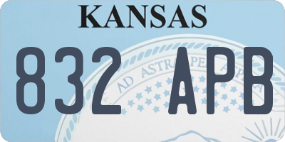 KS license plate 832APB