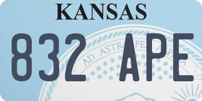 KS license plate 832APE