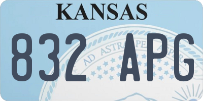 KS license plate 832APG