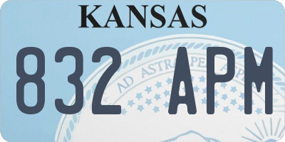 KS license plate 832APM