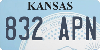 KS license plate 832APN