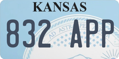 KS license plate 832APP
