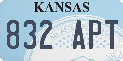 KS license plate 832APT