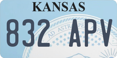 KS license plate 832APV