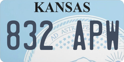 KS license plate 832APW