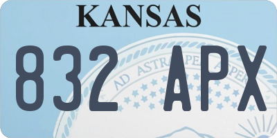KS license plate 832APX