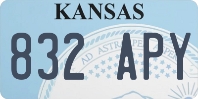 KS license plate 832APY