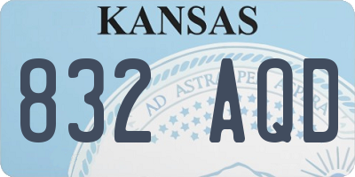 KS license plate 832AQD