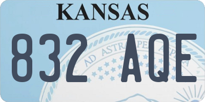KS license plate 832AQE