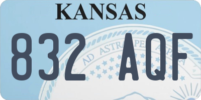 KS license plate 832AQF