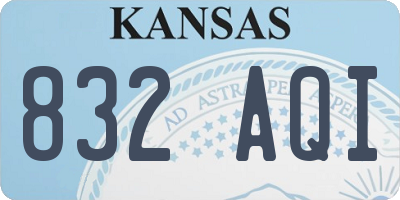 KS license plate 832AQI