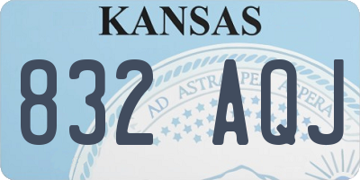 KS license plate 832AQJ