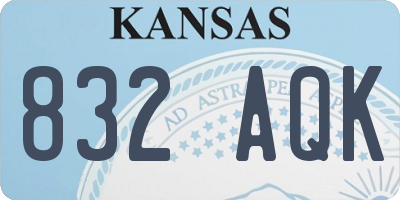 KS license plate 832AQK