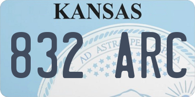 KS license plate 832ARC