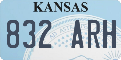 KS license plate 832ARH