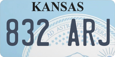 KS license plate 832ARJ