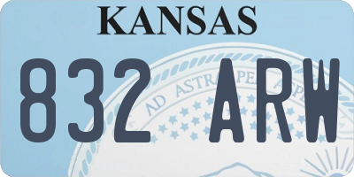 KS license plate 832ARW