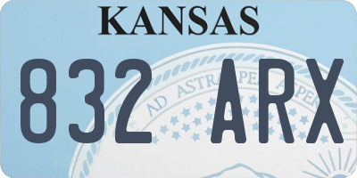 KS license plate 832ARX