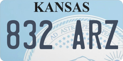 KS license plate 832ARZ