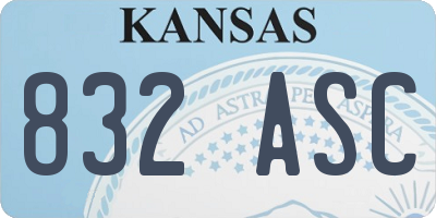 KS license plate 832ASC