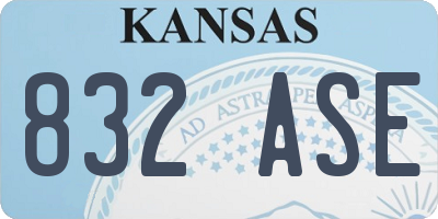 KS license plate 832ASE