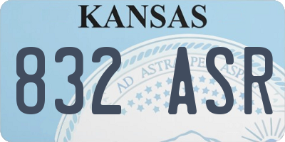 KS license plate 832ASR