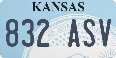 KS license plate 832ASV