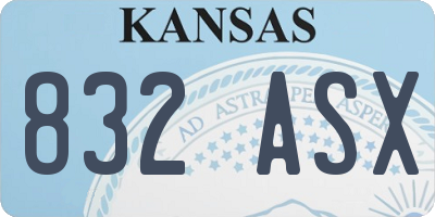 KS license plate 832ASX