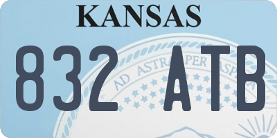 KS license plate 832ATB