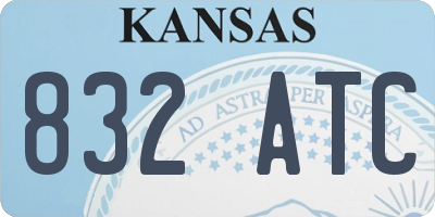 KS license plate 832ATC