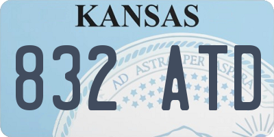 KS license plate 832ATD