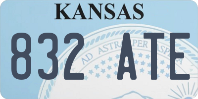 KS license plate 832ATE