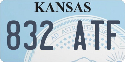 KS license plate 832ATF