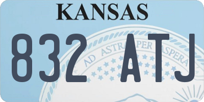 KS license plate 832ATJ