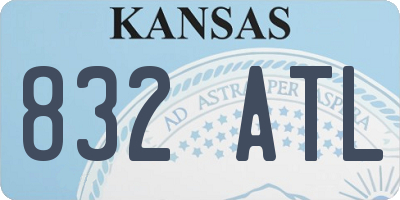 KS license plate 832ATL