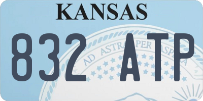 KS license plate 832ATP