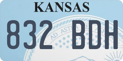 KS license plate 832BDH