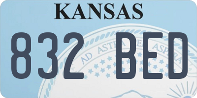 KS license plate 832BED