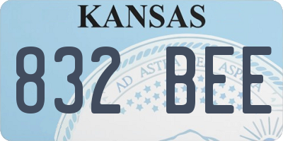 KS license plate 832BEE