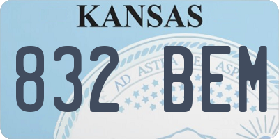 KS license plate 832BEM