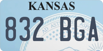 KS license plate 832BGA