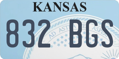 KS license plate 832BGS