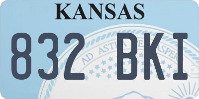 KS license plate 832BKI