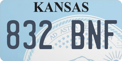 KS license plate 832BNF