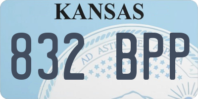 KS license plate 832BPP