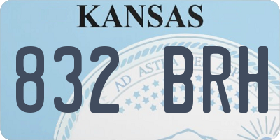 KS license plate 832BRH