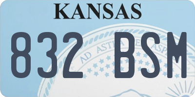 KS license plate 832BSM